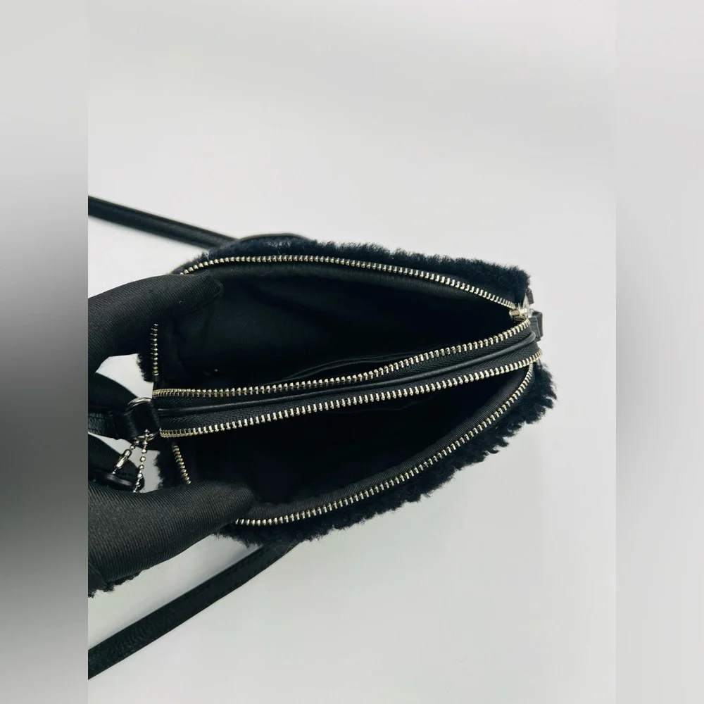 Coach Black Shearling Crossbody Bag